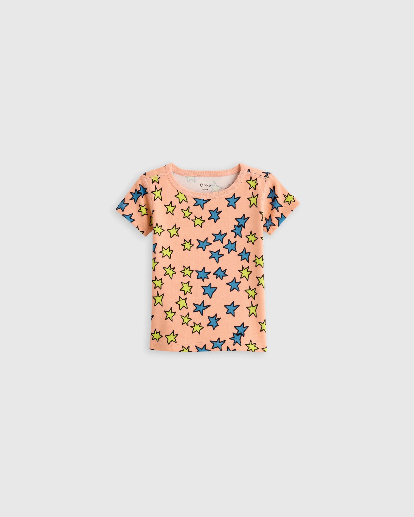 100% Organic Cotton Short Sleeve and Pant Pajama Set - 12-18M / Planets