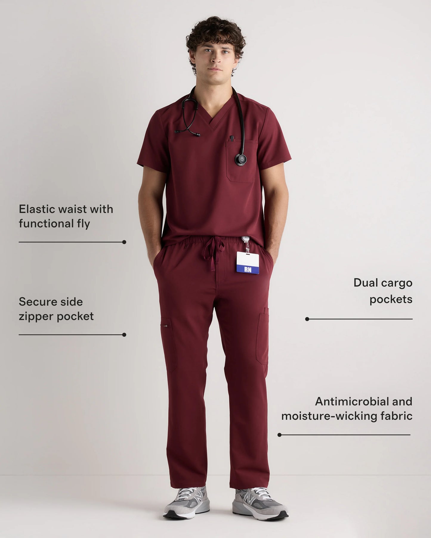 AeraFlex Scrub Cargo Pants - S / Bold Black