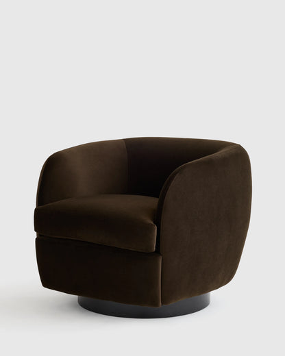 Performance Velvet Swivel Chair - One Size / Performance Velvet Taupe