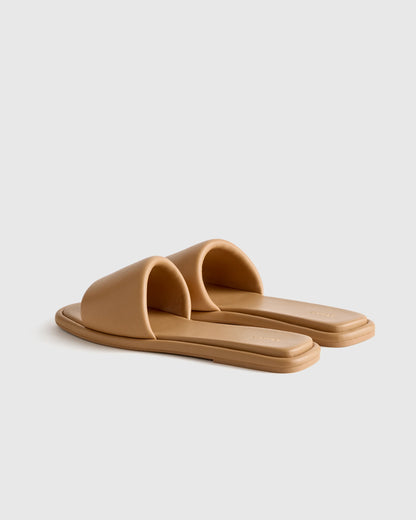 Italian Leather Slide Sandal - 5 / Bone