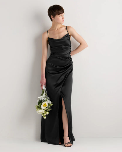 Juliette Stretch Satin Dress - 0 / Garden Sage Green