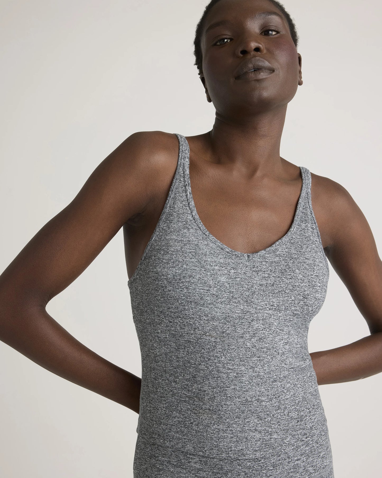 Ultra-Soft Strappy Cropped Tank - XS / Heather Grey