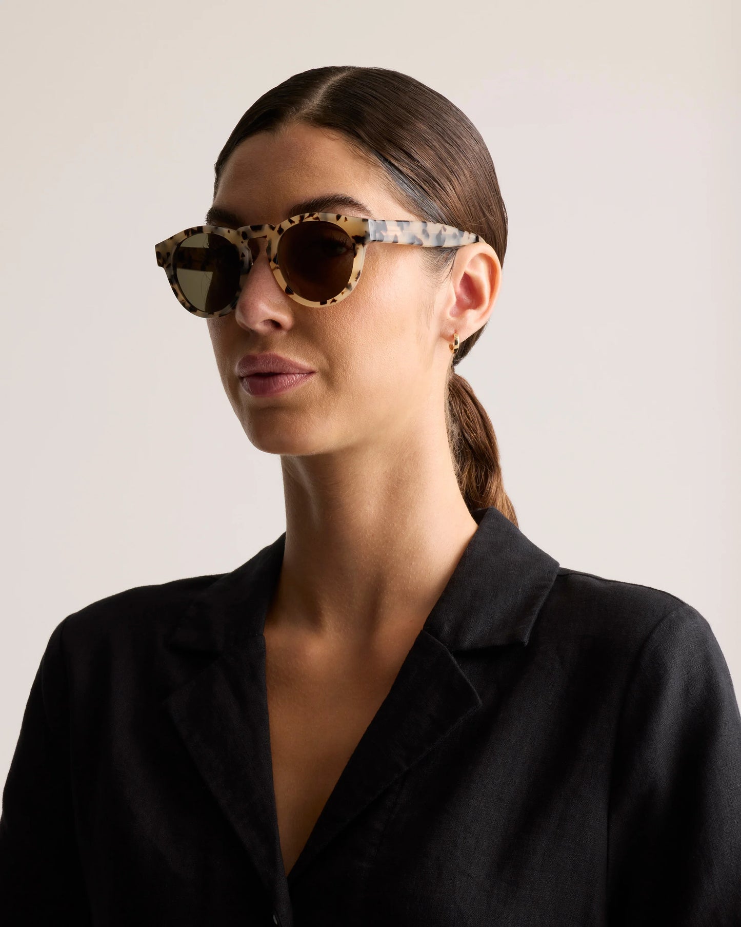 Tuscon Polarized Acetate Sunglasses - One Size / White Tortoise with Green lens