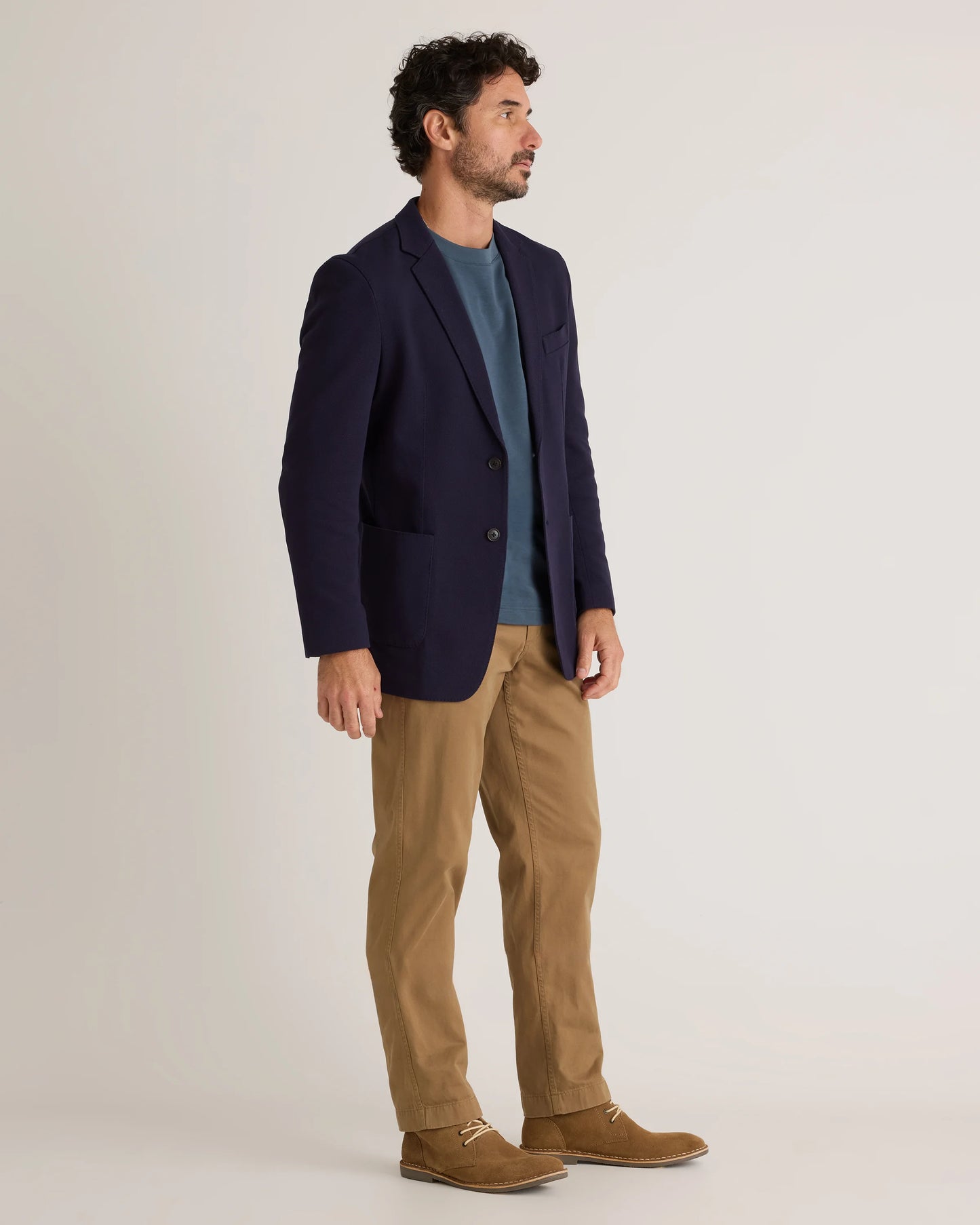 Cotton Pique Knit Blazer - XS / Heather Charcoal