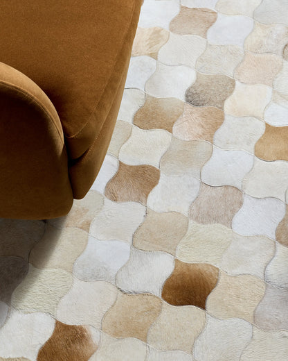 Trellis Hair on Hide Rug - 5' x 8' / Natural