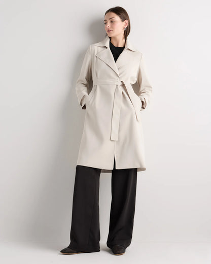 Stretch Crepe Trench Coat - XS / Olive