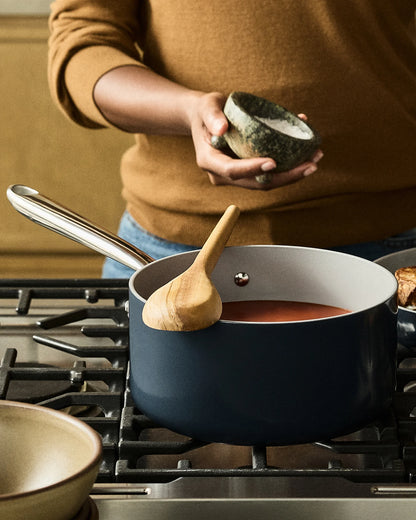 Ceramic Nonstick Saucepan: 3QT - One Size / Navy