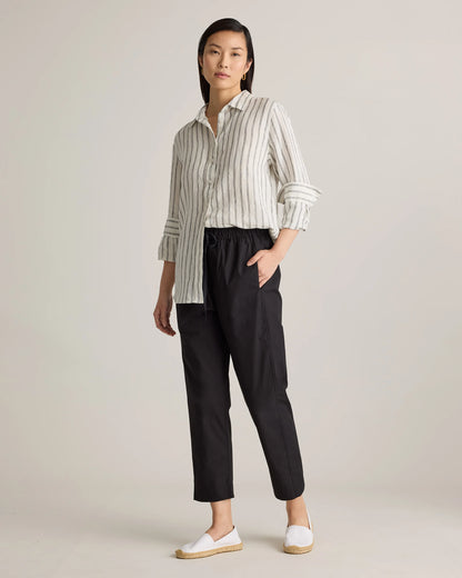 100% Organic Cotton Poplin Pull-On Pants - XS / Garden Green