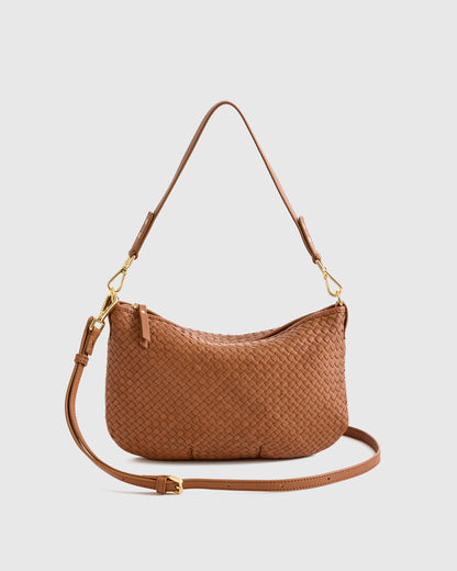 Sloane Handwoven Mini Shoulder Bag - One Size / Cognac