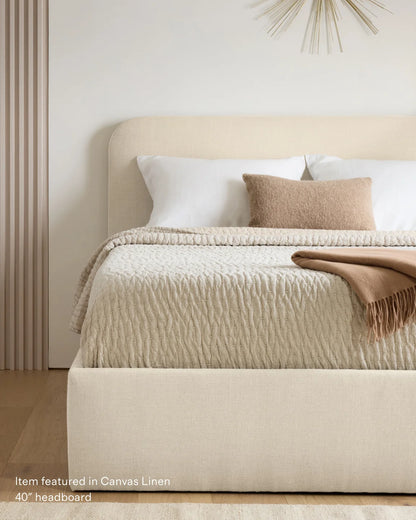 100% Linen Curved Bed - Full / Canvas