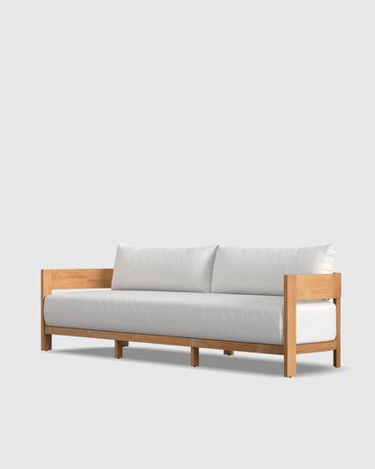 Curved Solid Teak Outdoor Sofa - 68" / Natural Teak