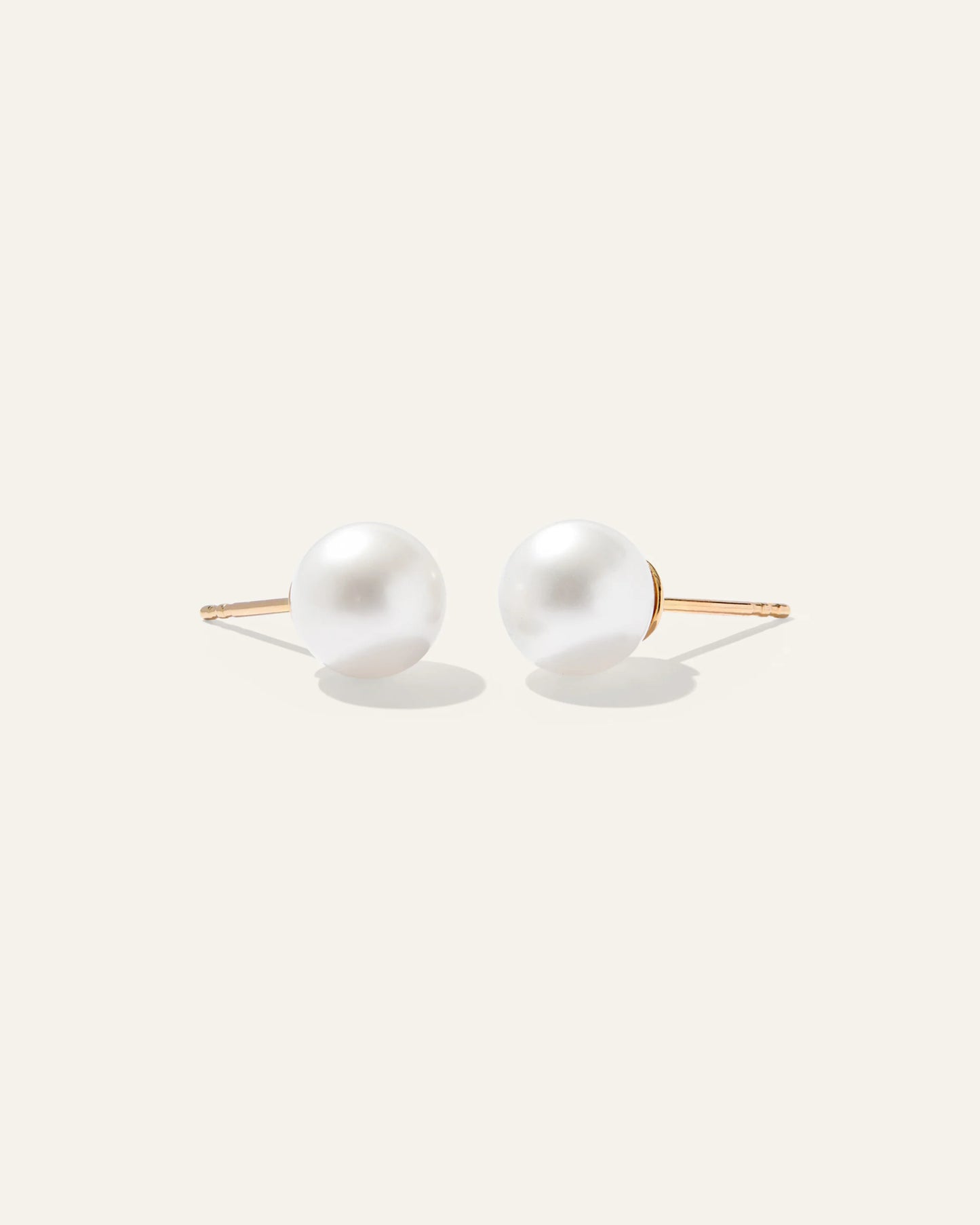 14K Gold Freshwater Cultured Pearl Studs - One Size / Yellow Gold