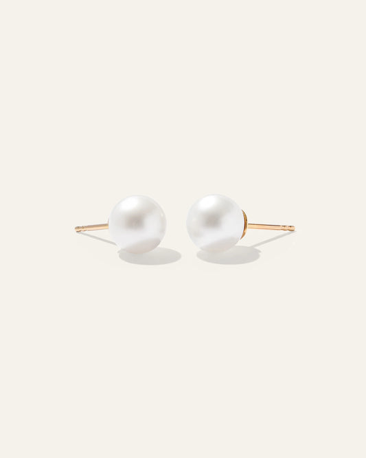 14K Gold Freshwater Cultured Pearl Studs - One Size / Yellow Gold