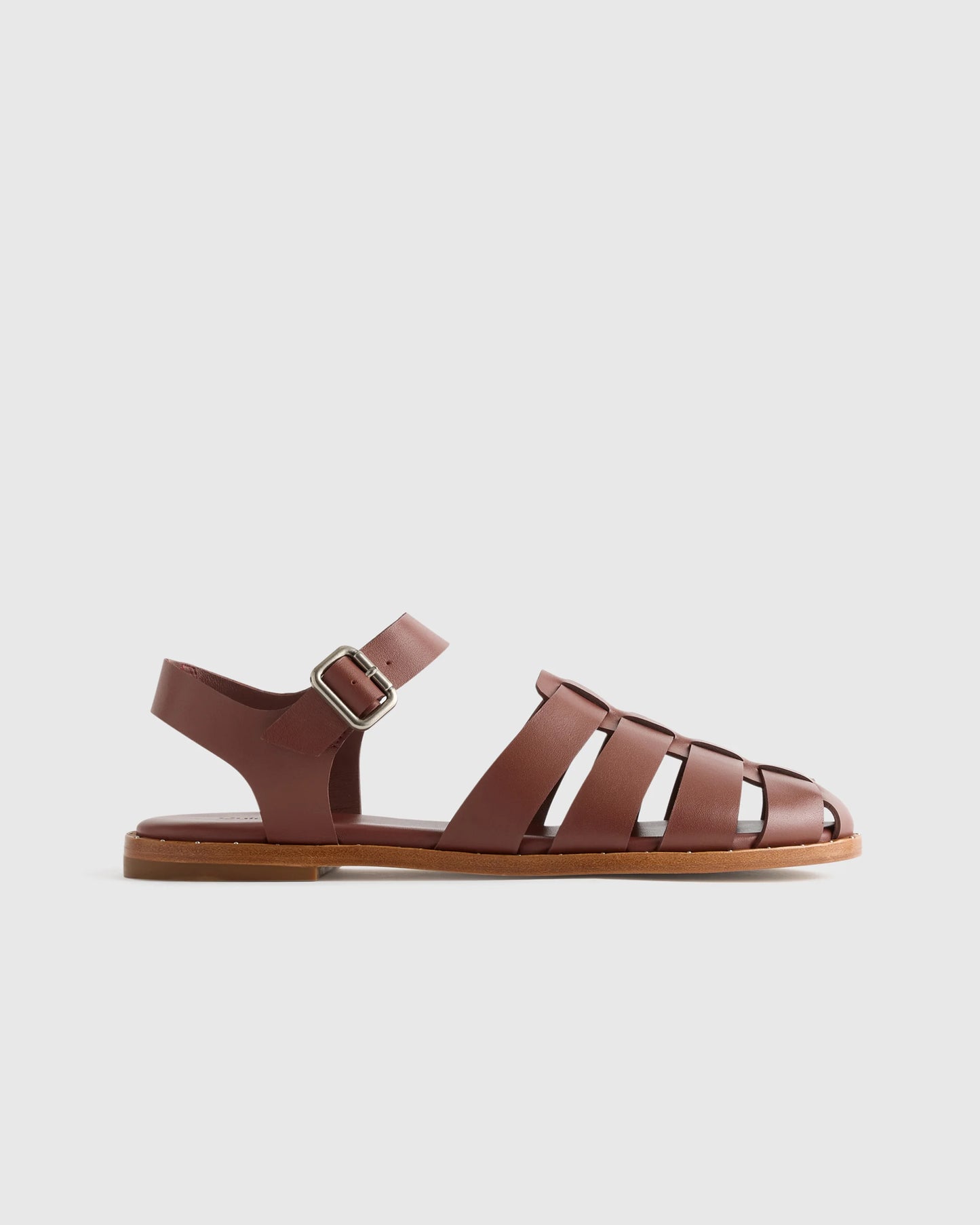 Italian Leather Fisherman Sandal - 5 / Black