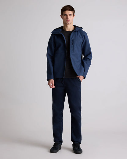Softshell Fleece-Lined Full-Zip Hooded Jacket - XS / Heather Shady Charcoal