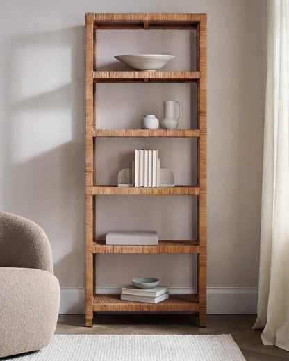 Handwoven Rattan Bookcase - One Size / Natural