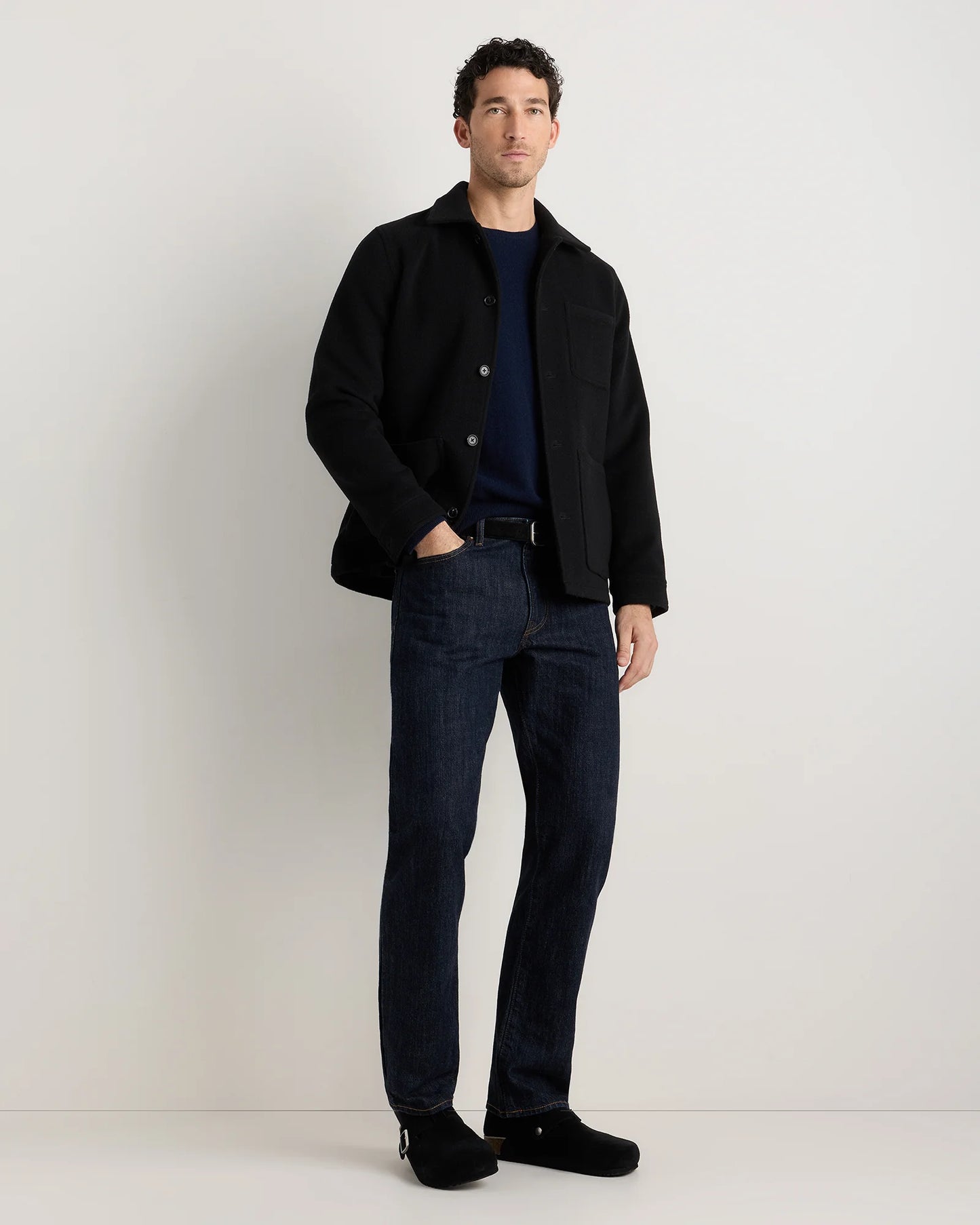 Wool Cashmere Chore Jacket - S / Black