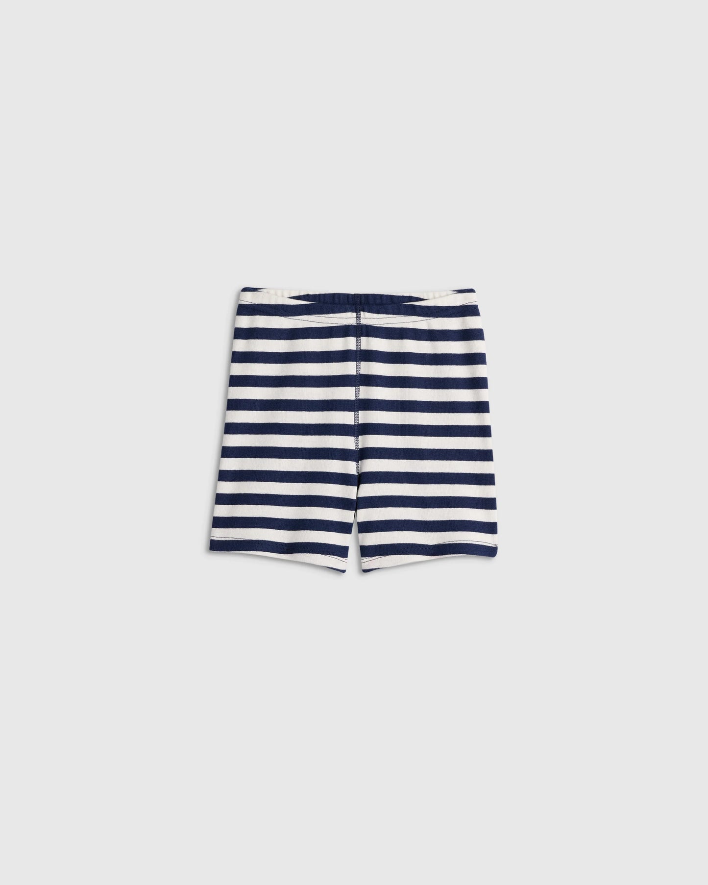 100% Organic Cotton Short Sleeve and Shorts Pajama Set - 6 / Navy Stripe