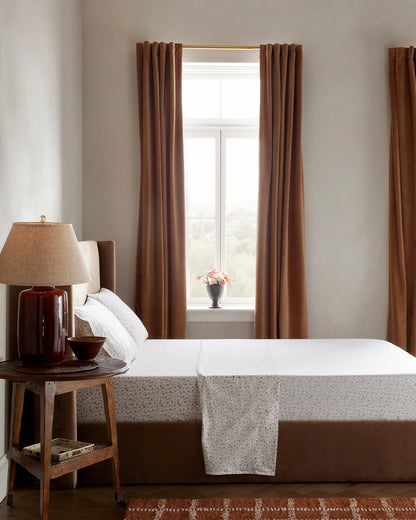 Organic Crisp Percale Floral Pillowcase Set - Standard / Toffee Florette