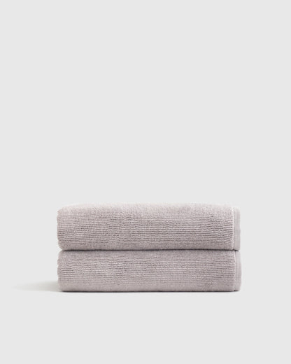 Turkish Ribbed Quick Dry Bath Towel (Set of 2) - One Size / Mineral