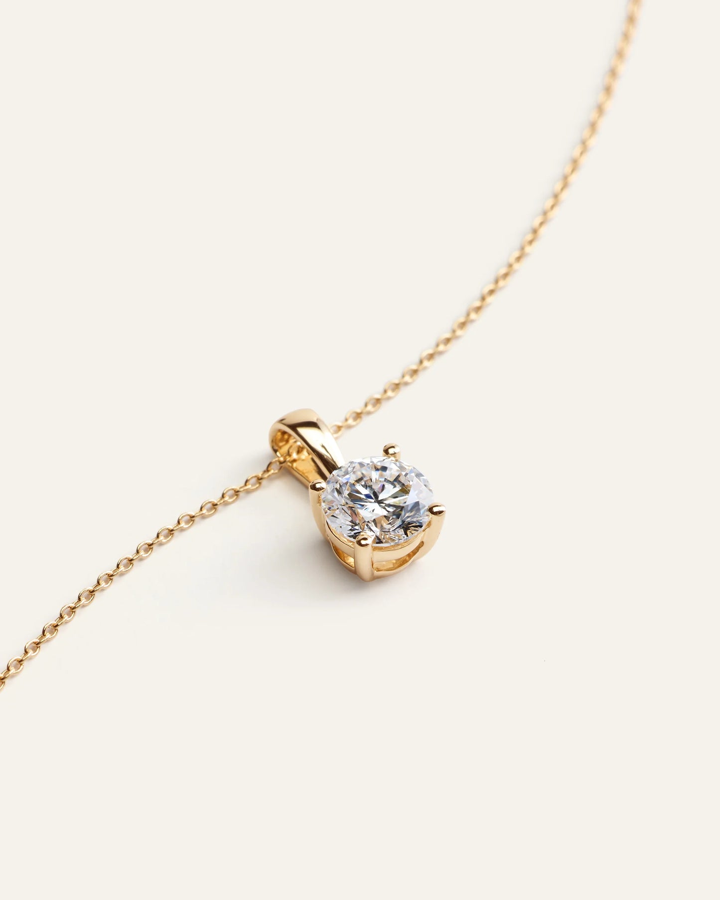 14k Gold Lab Grown Diamond Solitaire Pendant - 1ct - One Size / Yellow Gold