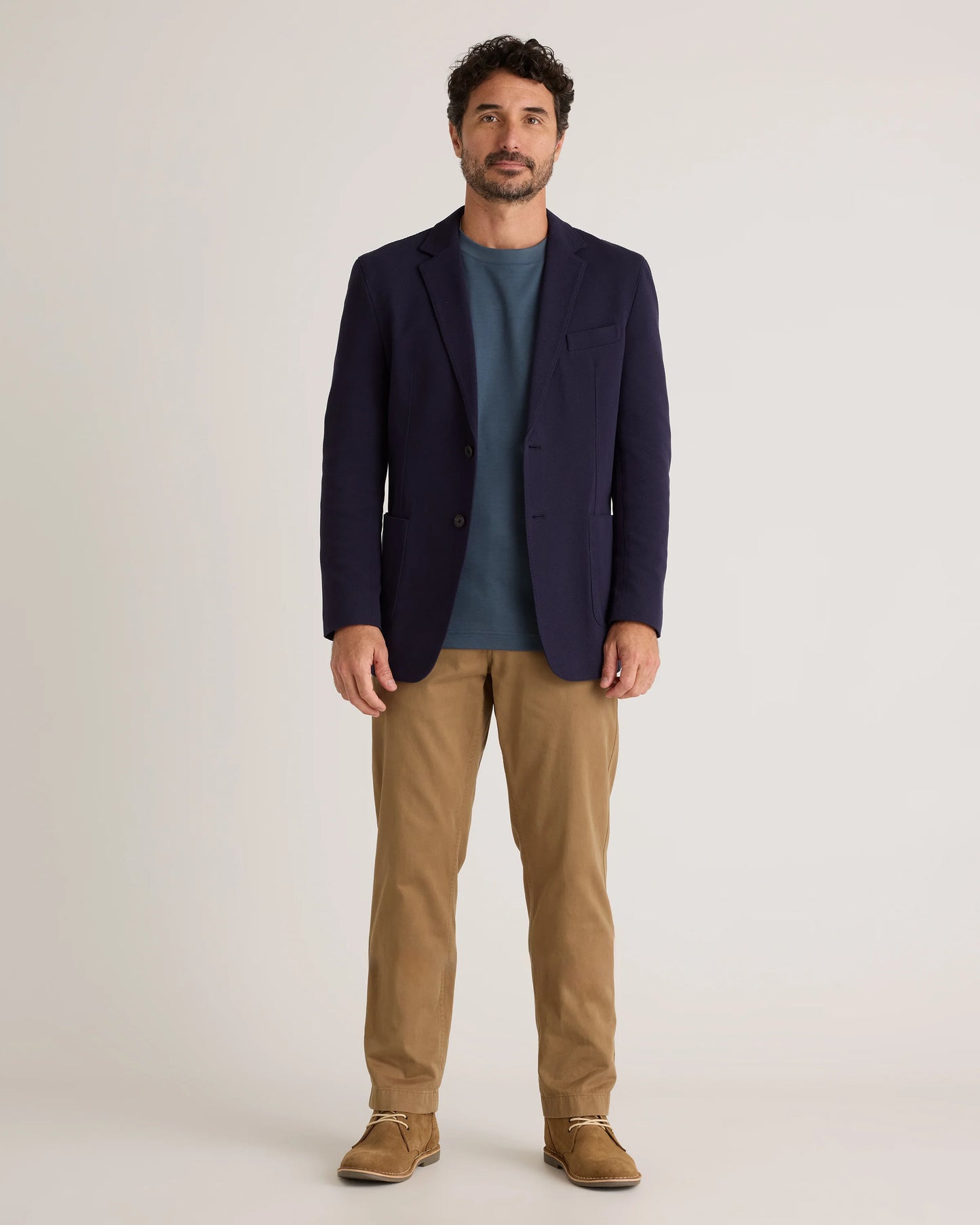 Cotton Pique Knit Blazer - XS / Heather Charcoal