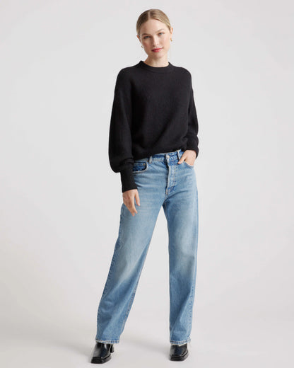 Baby Alpaca-Wool Crew - XS / Black