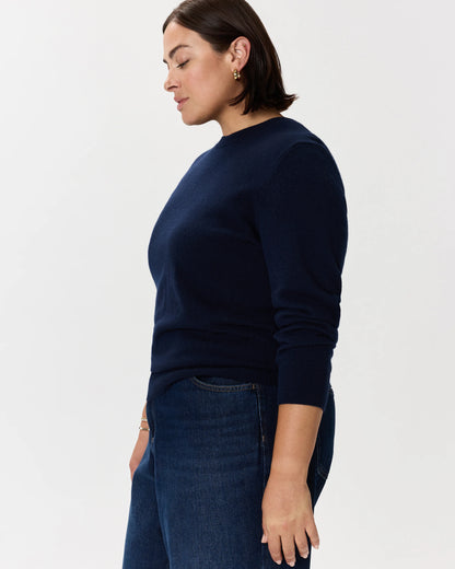 Mongolian Cashmere Crewneck Sweater - 1X / Pale Custard Yellow