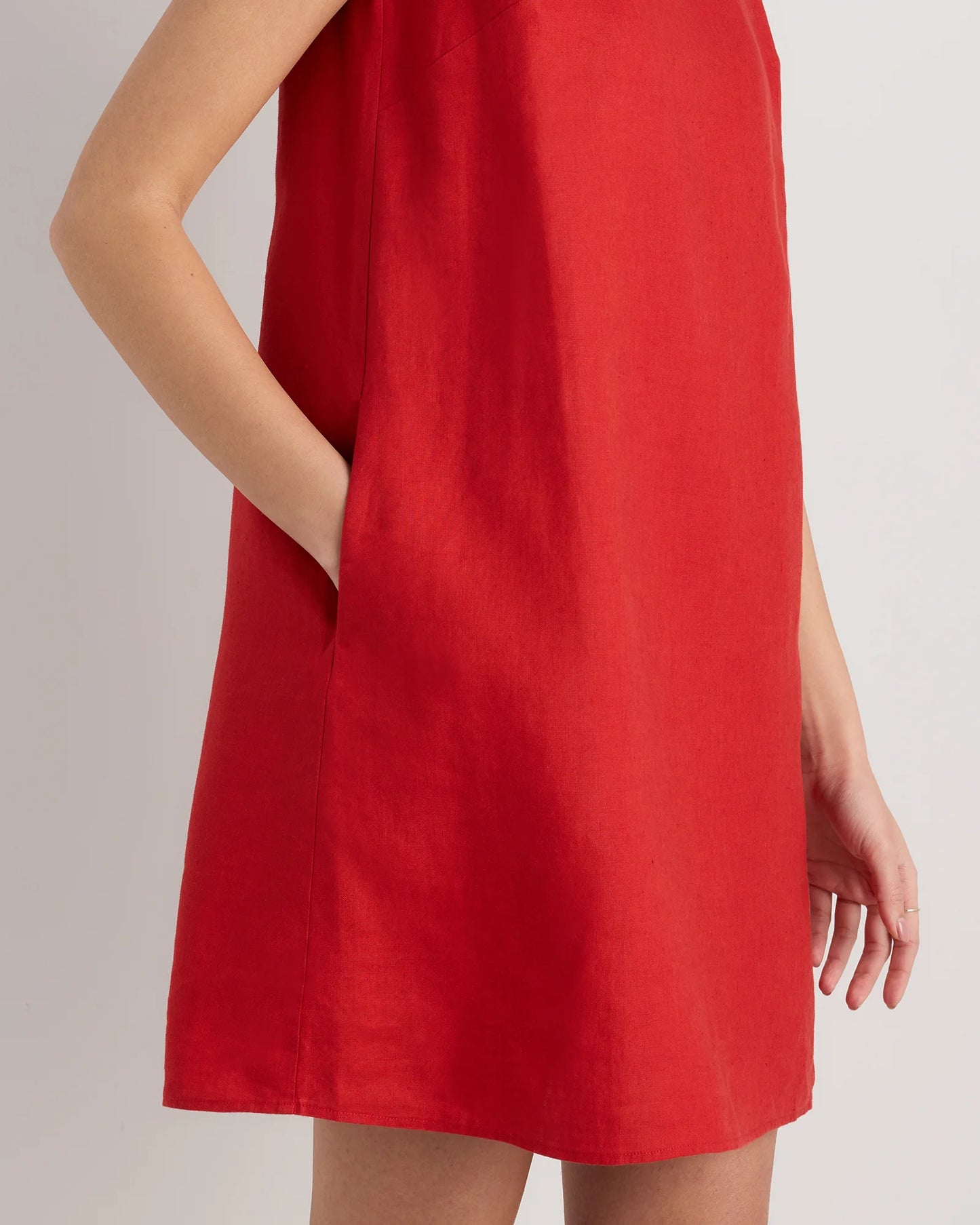 100% European Linen Tank Mini Dress - XS / Deep Navy