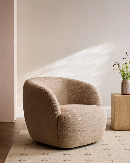 Performance Boucle Swivel Chair - One Size / Mocha Fog