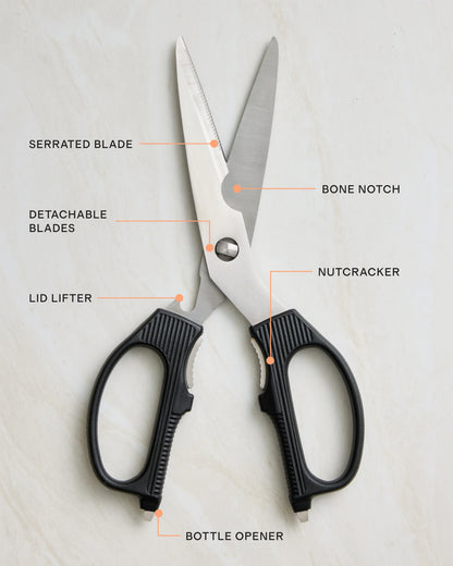 Essential Steel Kitchen Shears - One Size / Black