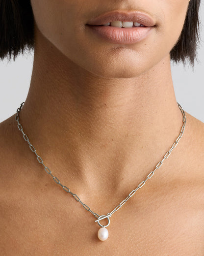 Freshwater Cultured Pearl Toggle Necklace - One Size / Gold Vermeil
