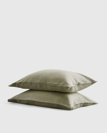 European Linen Pillowcase Set - Standard / White