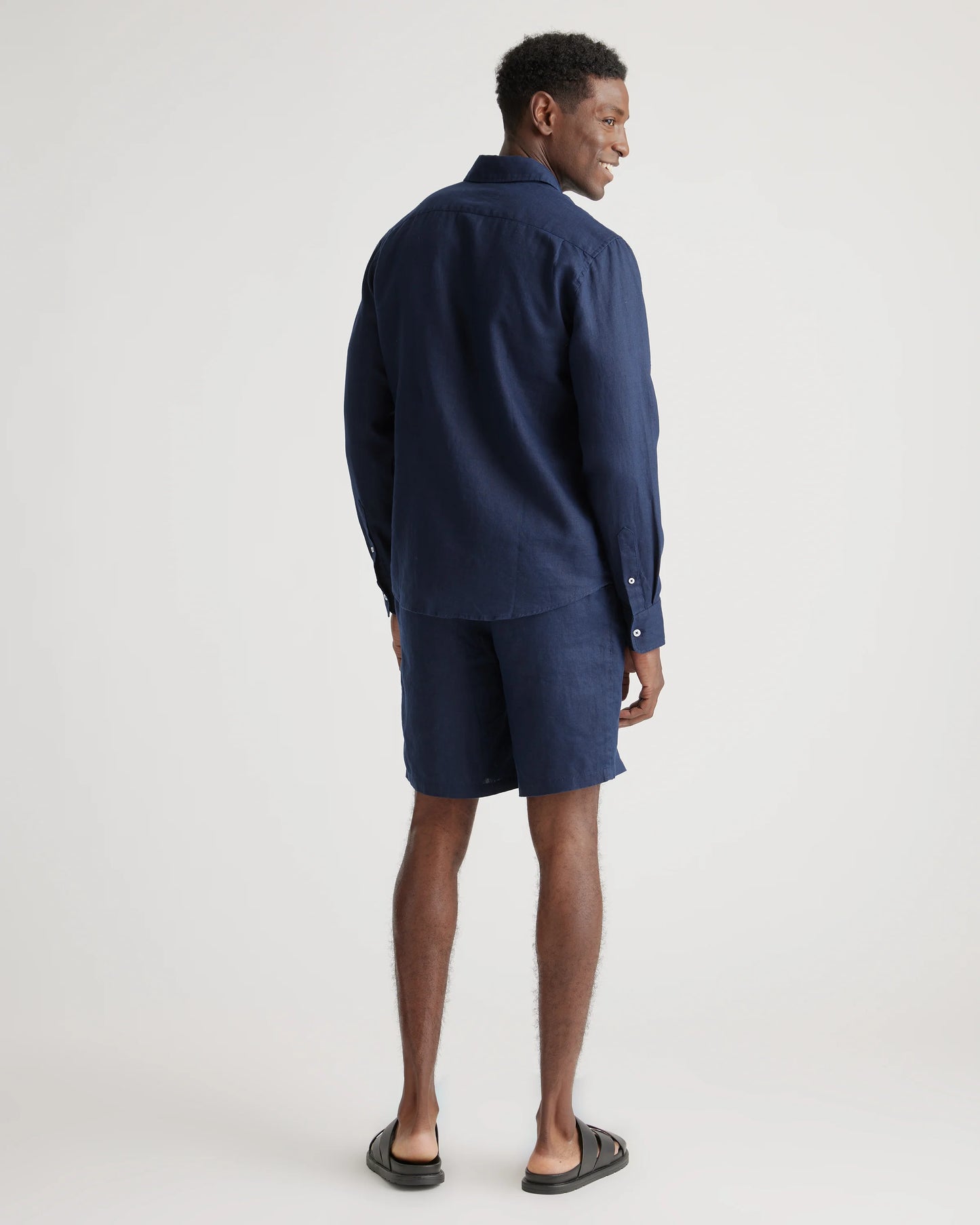 100% European Linen Relaxed Long Sleeve Shirt - XS / Flax