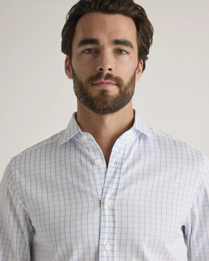 Organic Cotton Stretch Twill Dress Shirt - S / Grey Stripe