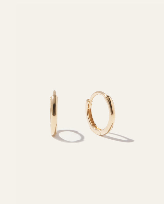 14K Gold Second Piercing Tiny Huggie - Pair - One Size / Yellow Gold