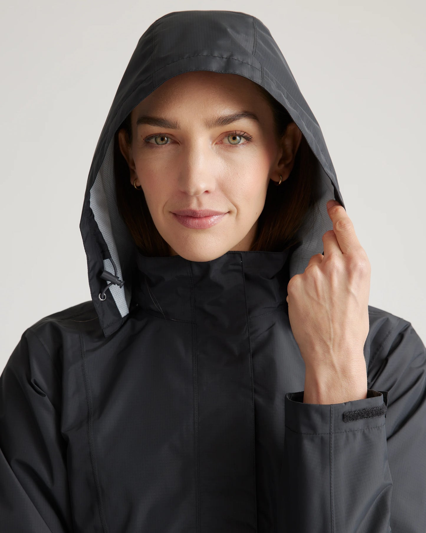 Weather Proof Long Rain Shell Jacket - XS / Ink Blue
