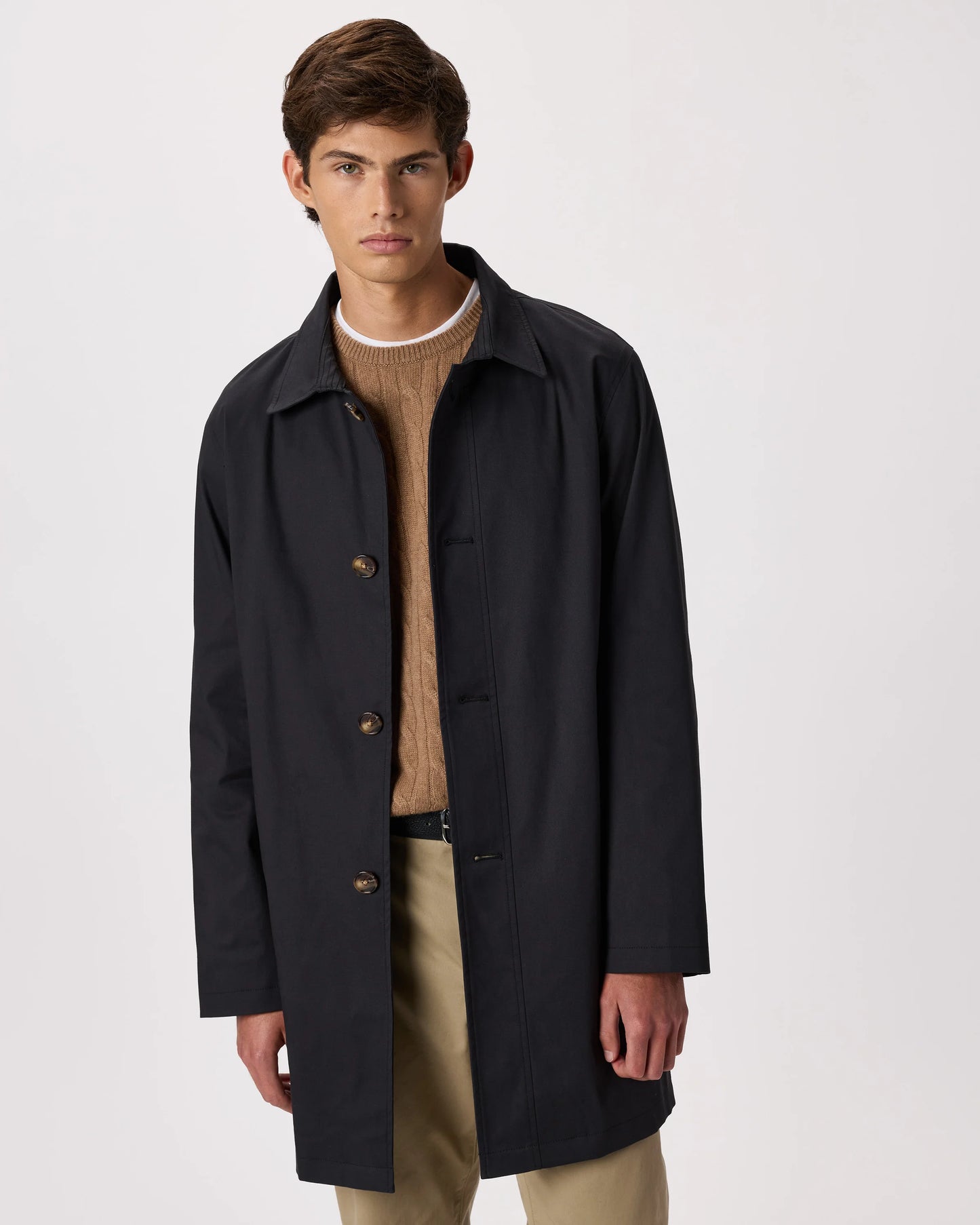 Comfort Stretch Trench Coat - S / Midnight Black