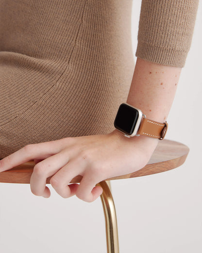Leather Smartwatch Band - 38mm - 42mm / Cognac