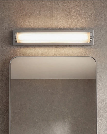 Ribbed Steel LED Vanity Sconce - 22" / Brass