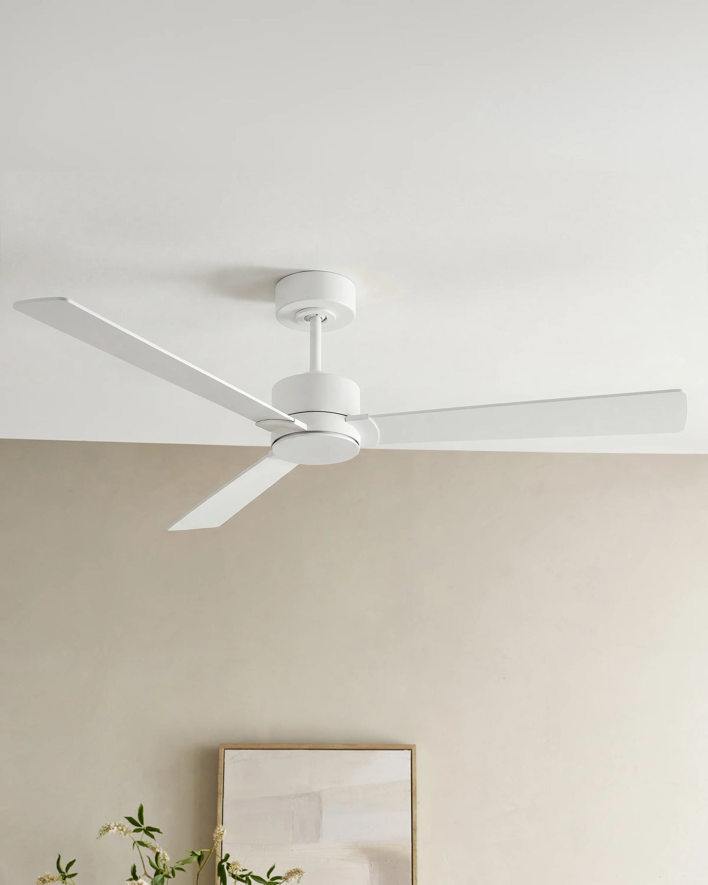 Minimalist Wood Blade Ceiling Fan - 44" / White