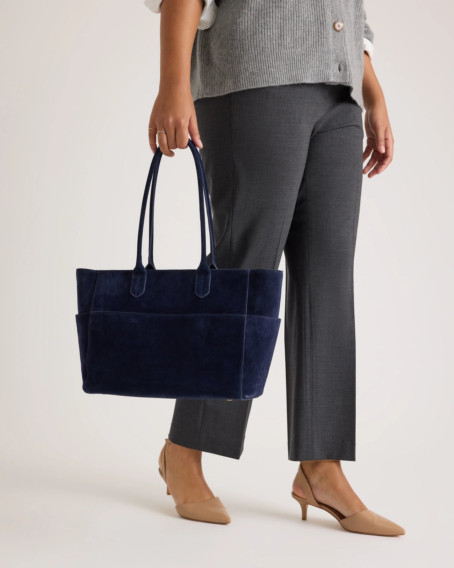 Hudson Suede Tote - One Size / Chocolate Brown