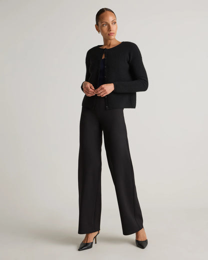 Ultra-Stretch Ponte Wide Leg Pants - XS / Espresso