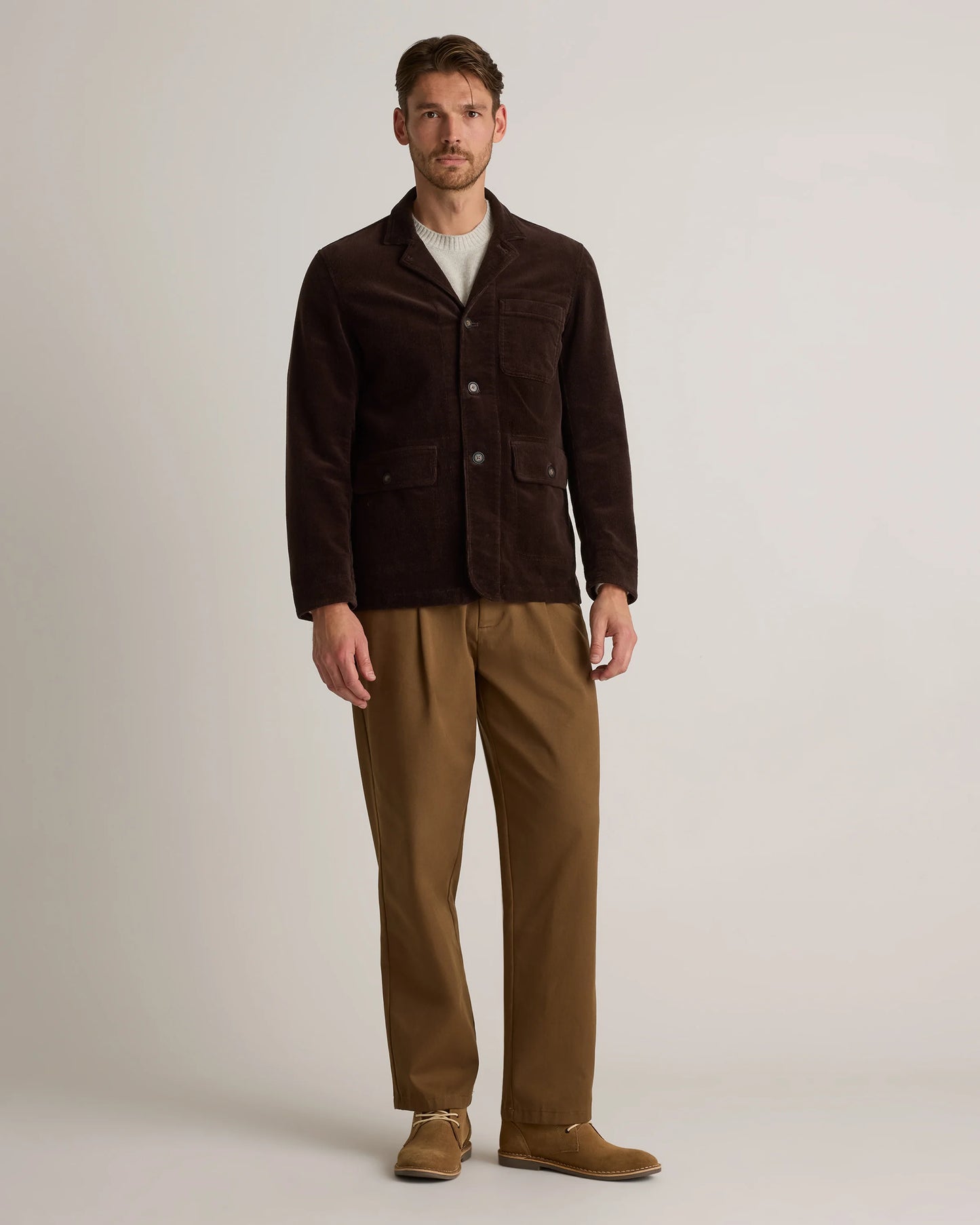 Organic Stretch Corduroy Chore Jacket - S / Seaweed