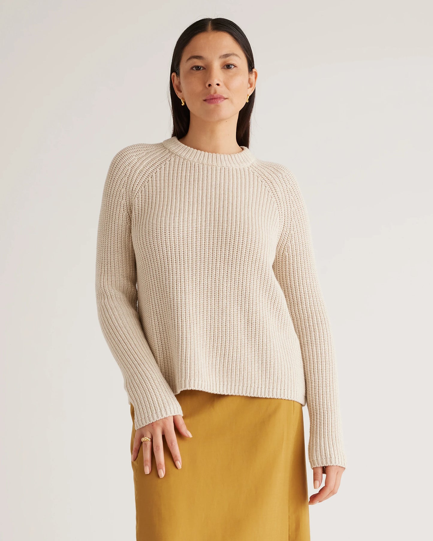 100% Organic Cotton Fisherman Crew Sweater - XS / Sapphire Blue