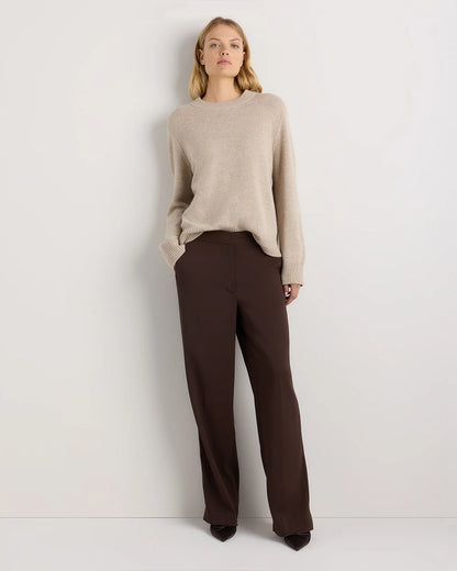 Mongolian Cashmere Oversized Crewneck Sweater - XS / Undyed Natural Heather