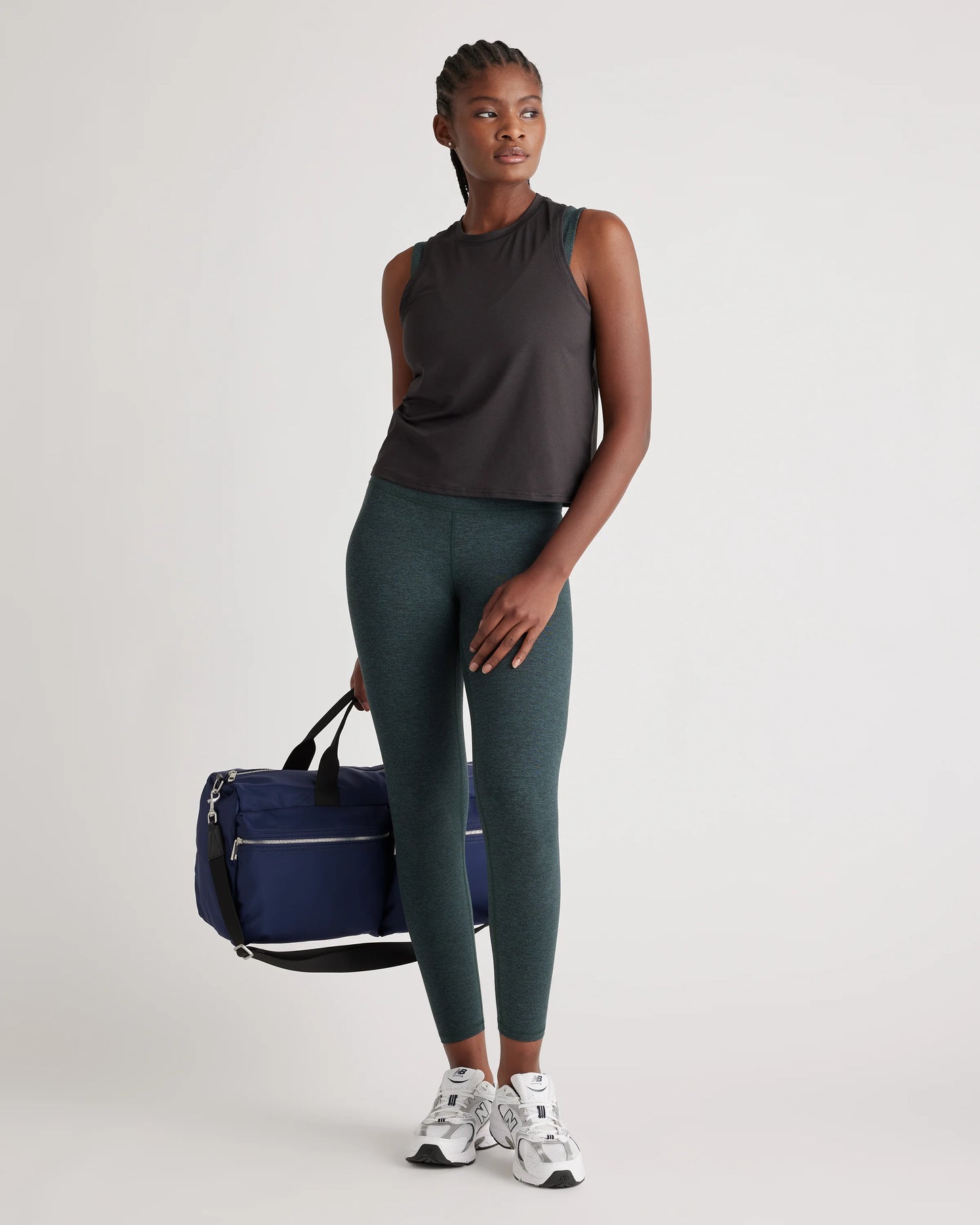 Flowknit Breeze High-Neck Tank - XS / Heather Deep Navy