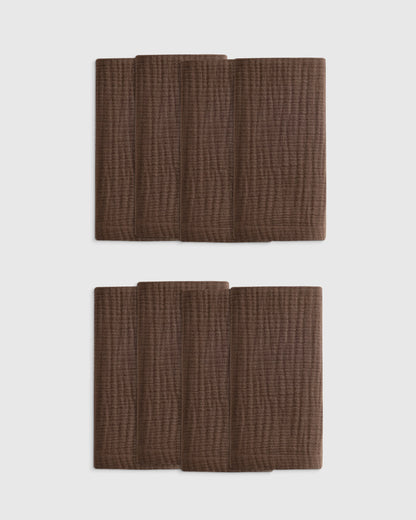 Organic Cotton Gauze Napkins (Set of 8) - One Size / Chocolate