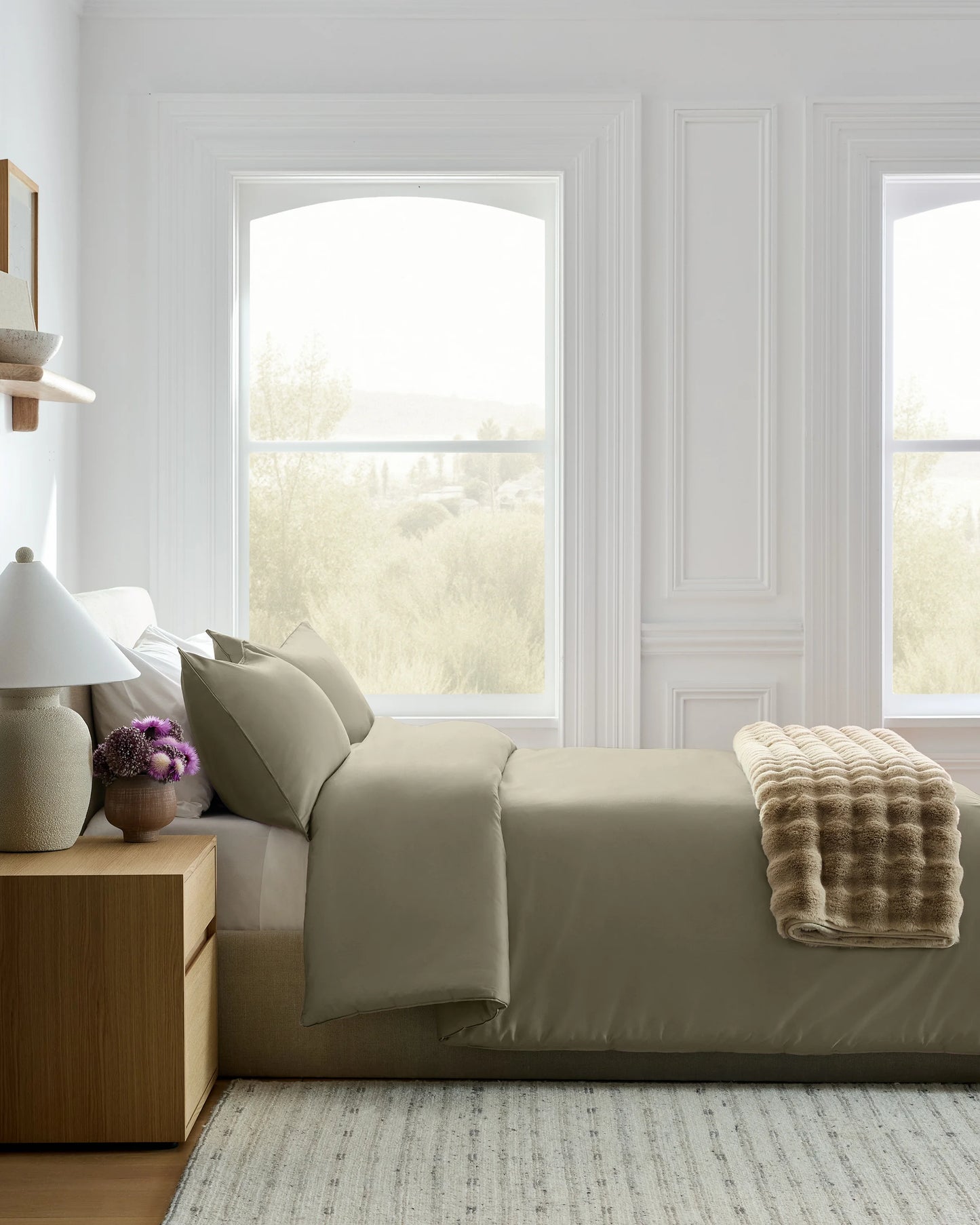 Organic Cotton Sateen Comforter - Twin / Mineral