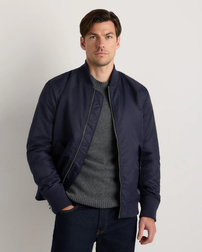 Flight Nylon Bomber Jacket - S / Navy